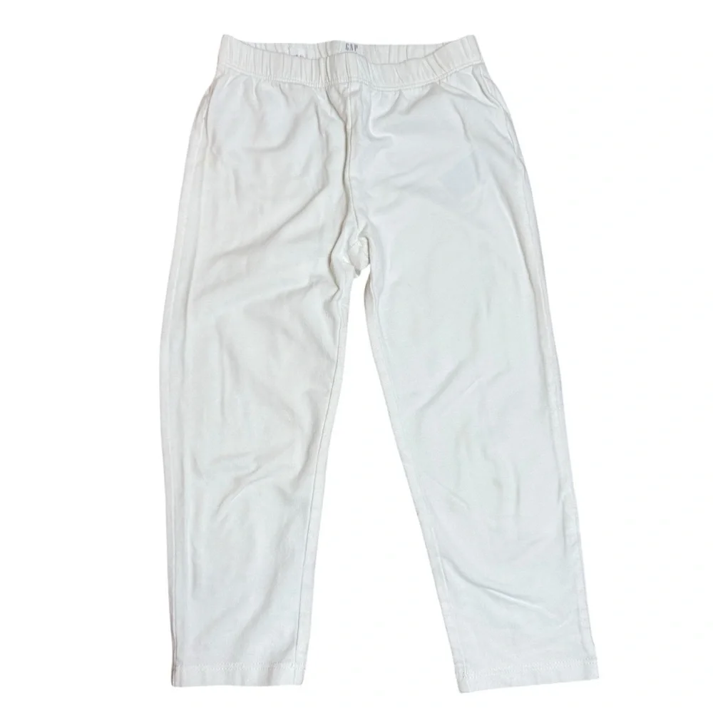 GAP Kids White Leggings Elastic Waist Size 6-7 Cotton Stretch